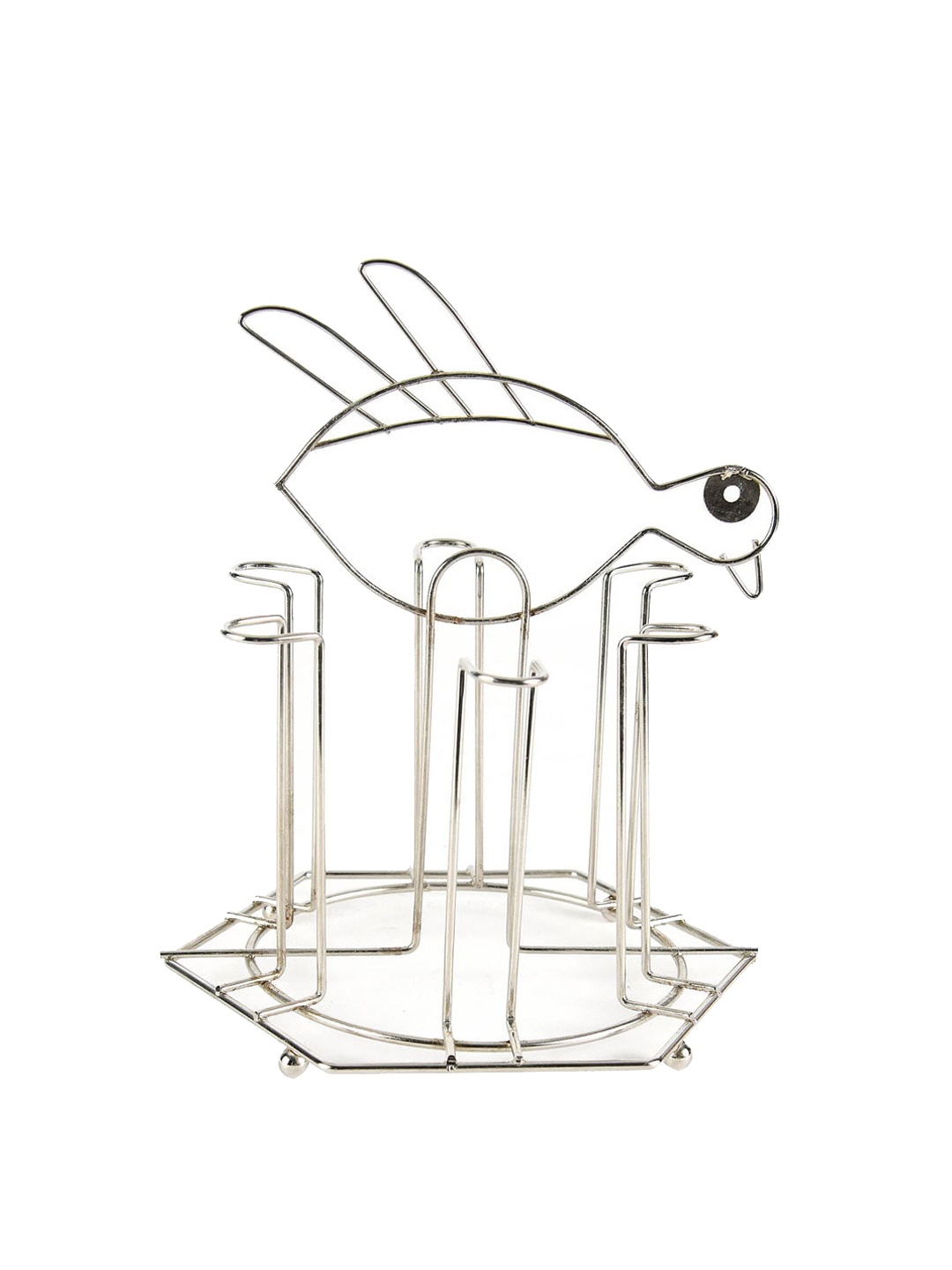 

Athome by Nilkamal Silver Wire World Bird Shape Stainless Steel Glass Stand