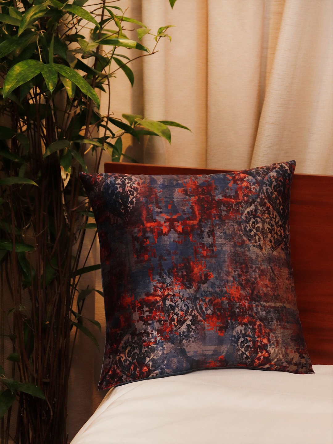 

ZEBA Red & Black Abstract Square Cushion Covers