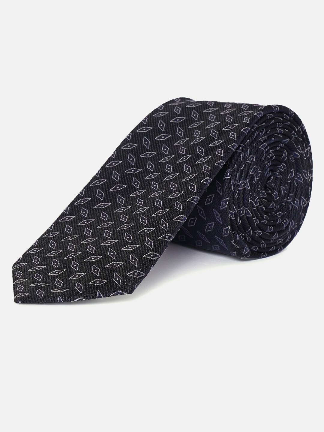 

Antony Morato Men Black & White Printed Skinny Tie