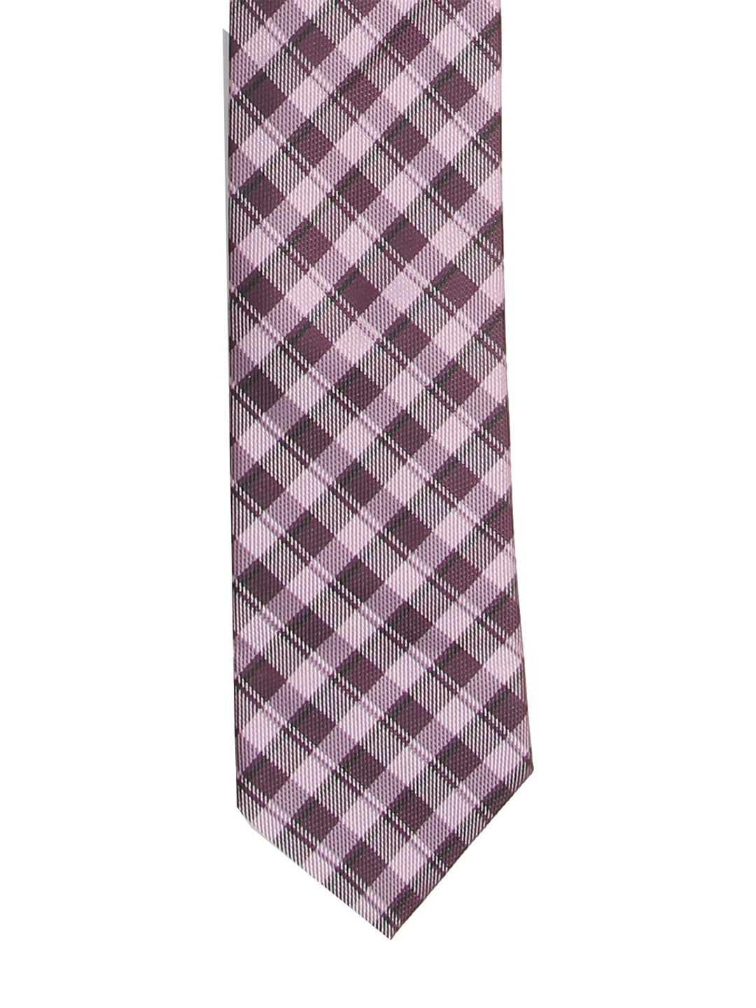 

Calvadoss Men Purple & Burgundy Checked Broad Tie