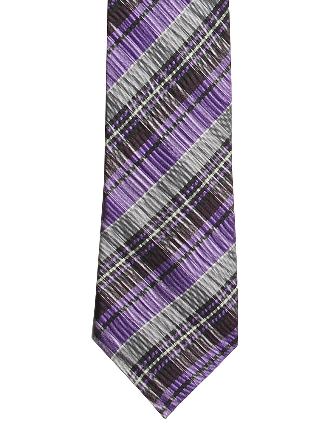 

Calvadoss Men Purple & Grey Striped Broad Tie