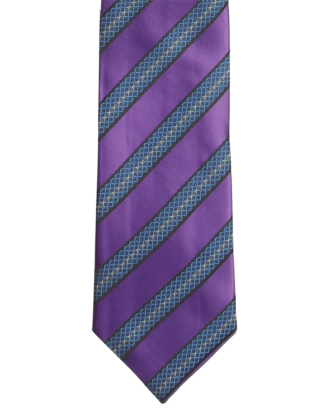

Calvadoss Men Purple & Blue Striped Broad Tie