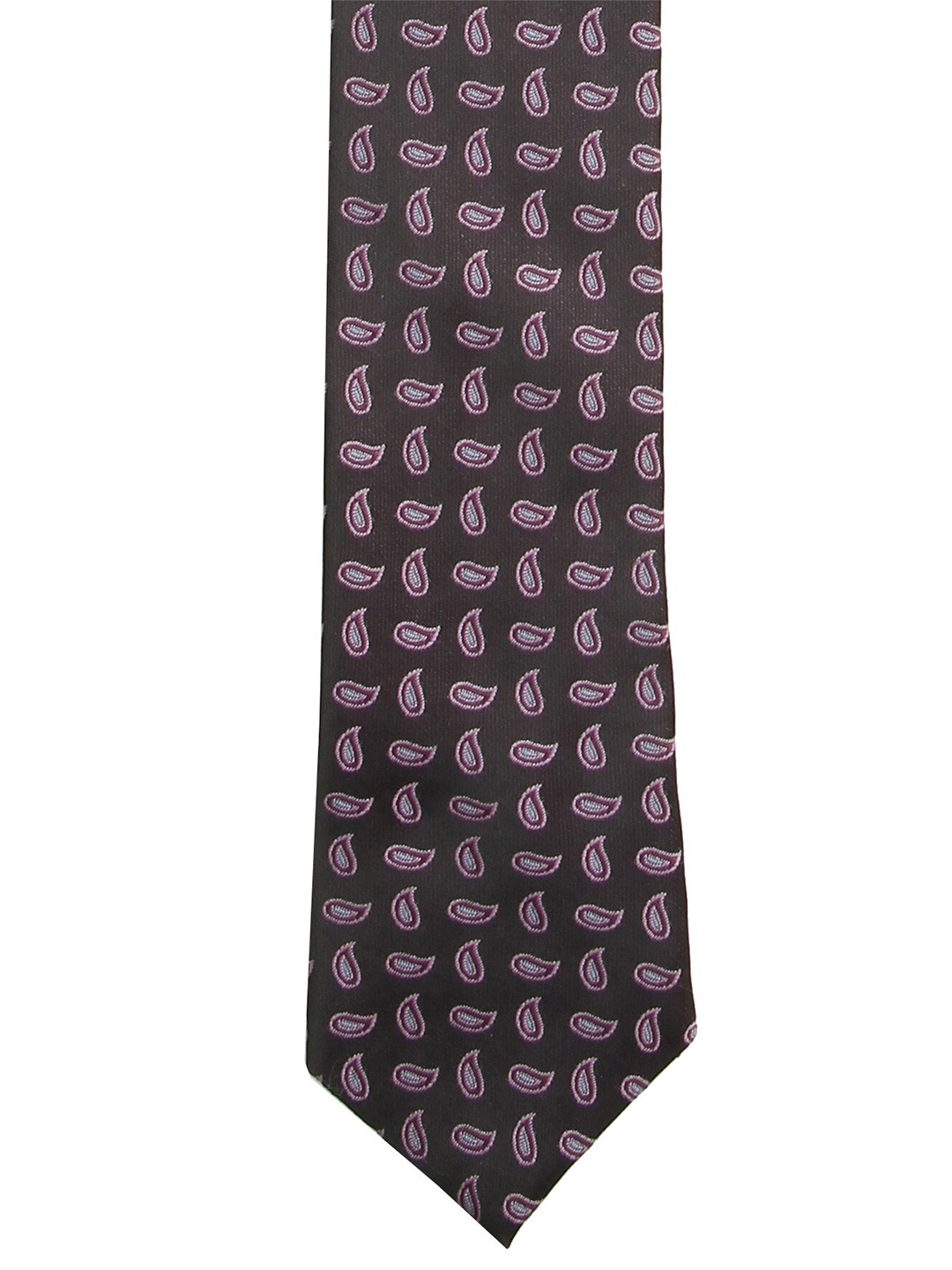 

Calvadoss Men Purple & Grey Woven Design Broad Tie