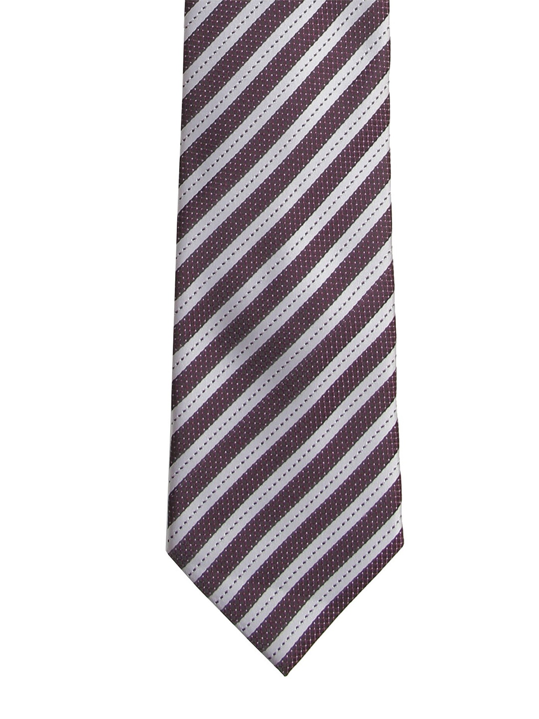 

Calvadoss Men Purple & Grey Striped Broad Tie