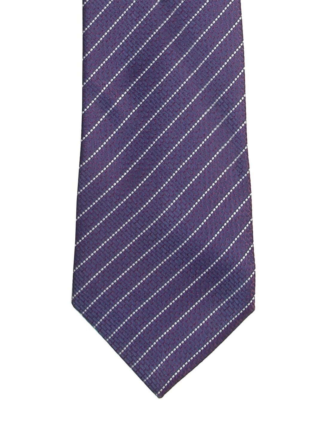 

Calvadoss Men Purple & White Striped Broad Tie