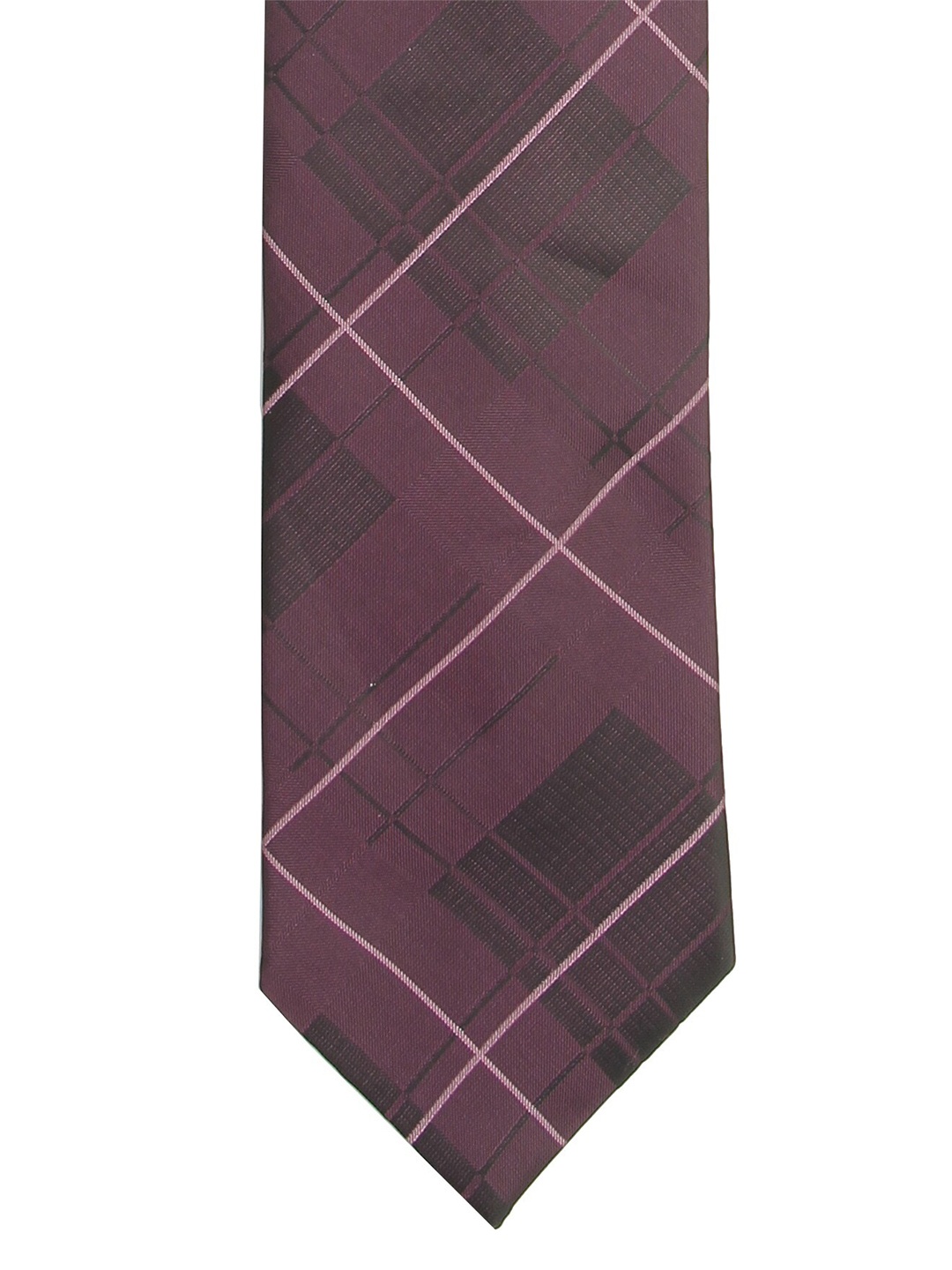 

Calvadoss Men Purple Checked Broad Tie