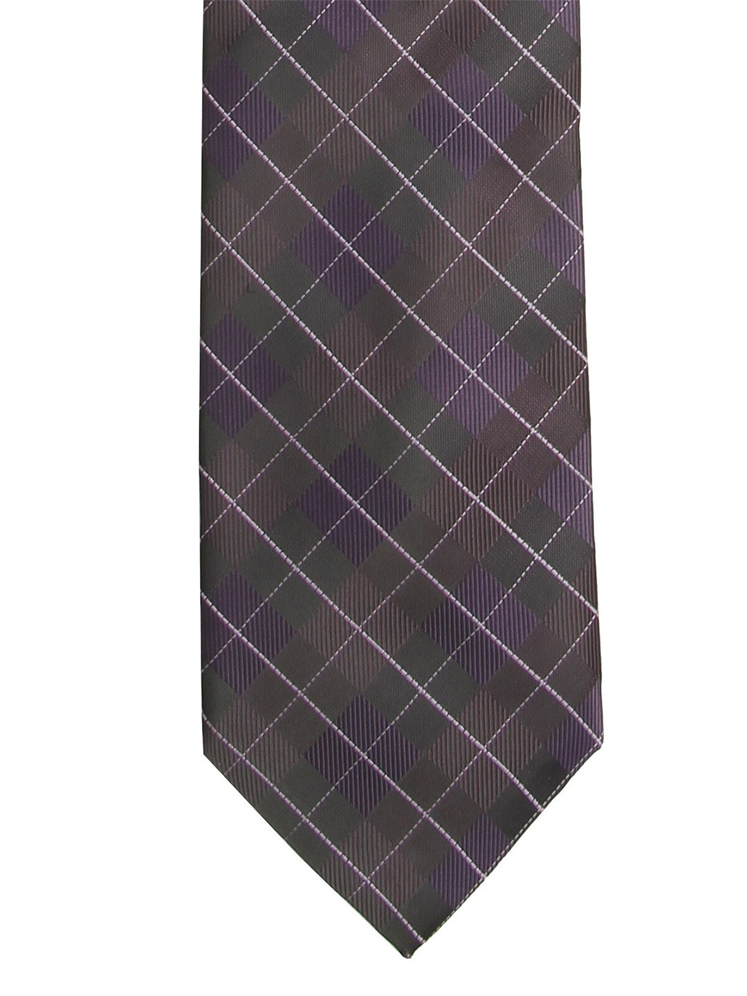 

Calvadoss Men Purple & White Checked Broad Tie