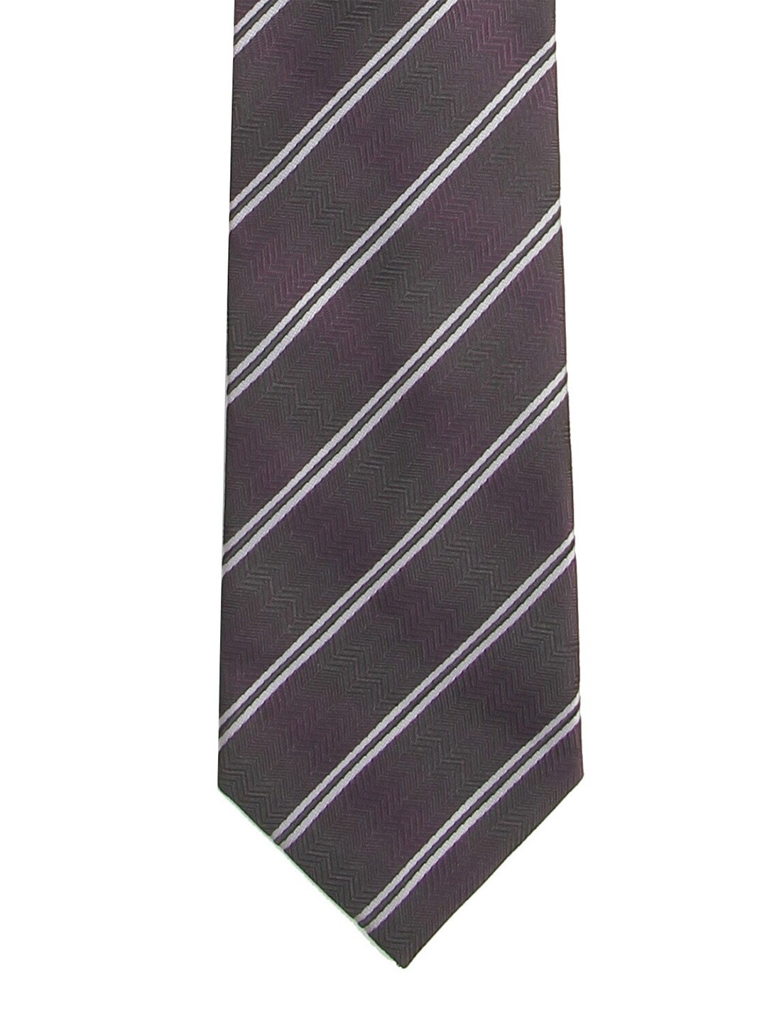 

Calvadoss Men Purple & White Striped Broad Tie