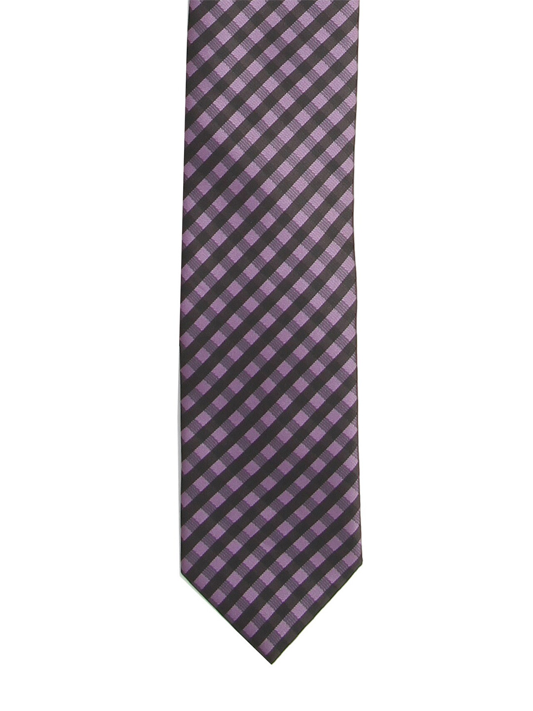 

Calvadoss Men Purple & Black Checked Broad Tie