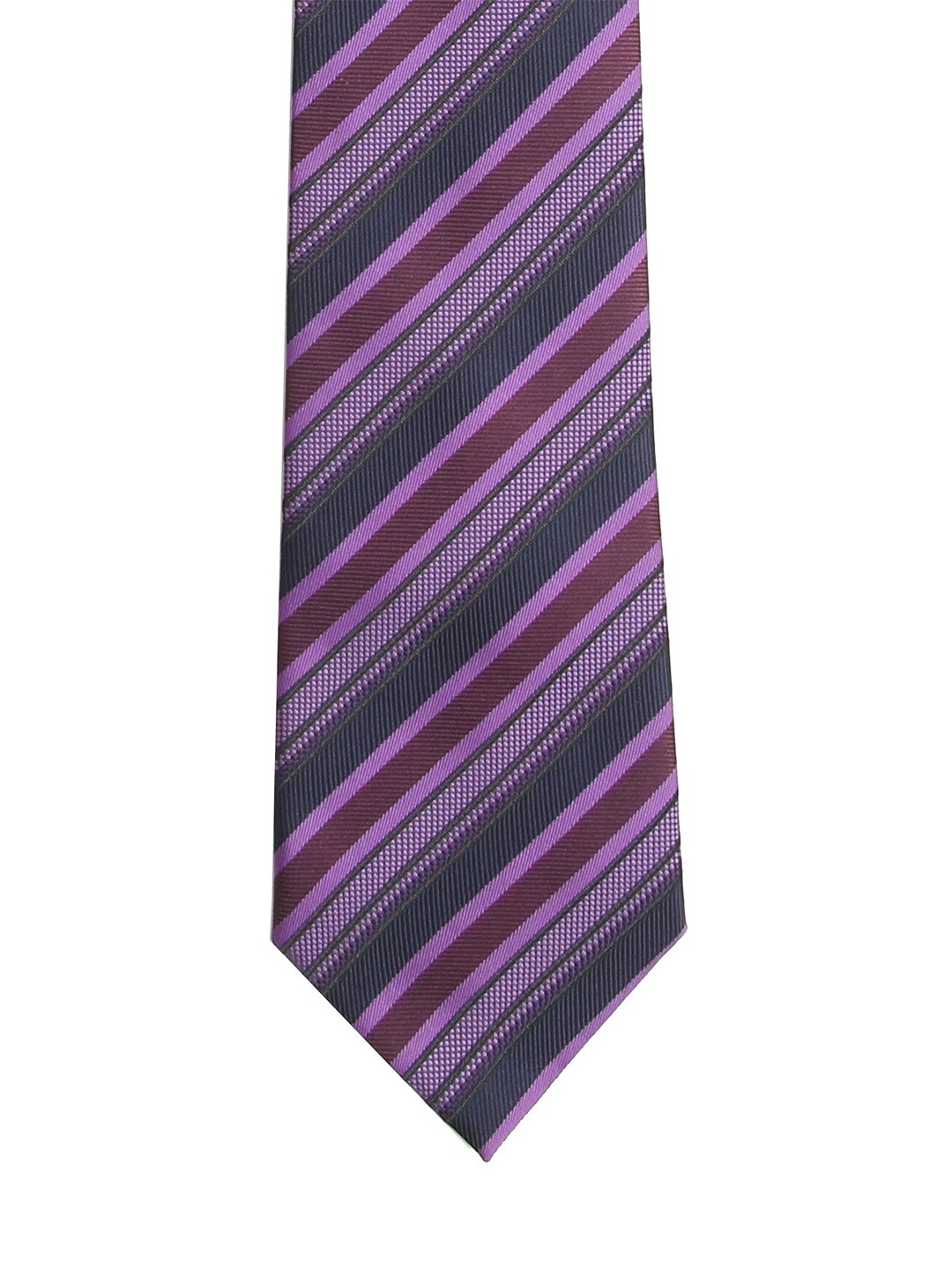 

Calvadoss Men Purple & Black Striped Broad Tie