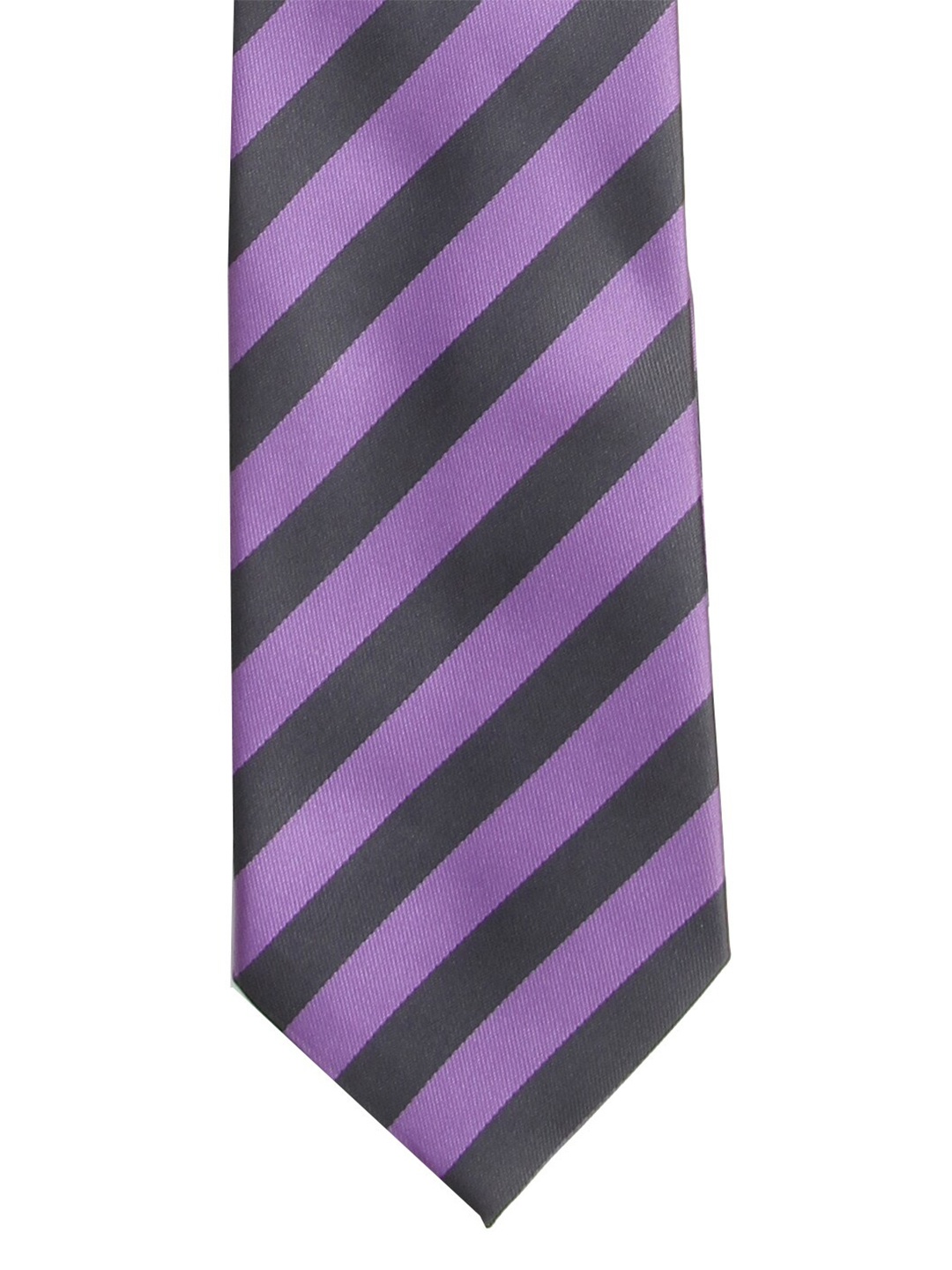 

Calvadoss Men Purple & Black Striped Broad Tie