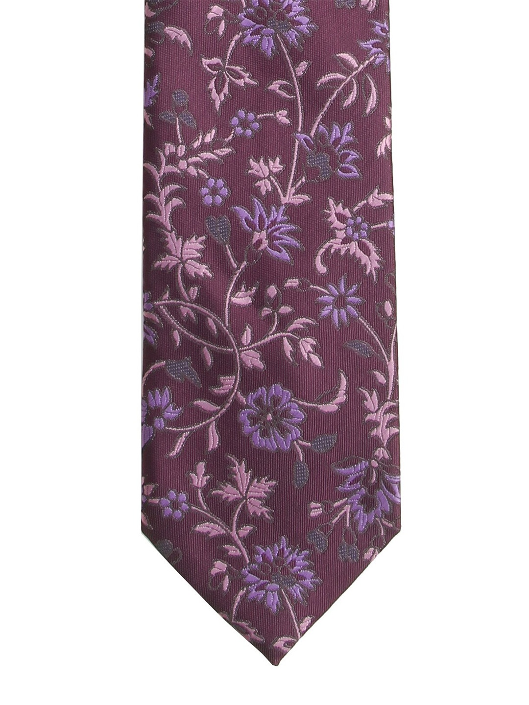 

Calvadoss Men Purple & Peach-Coloured Dobby Design Broad Tie