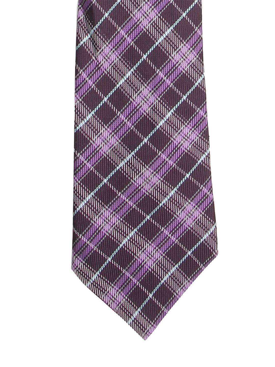 

Calvadoss Men Purple & Black Checked Broad Tie