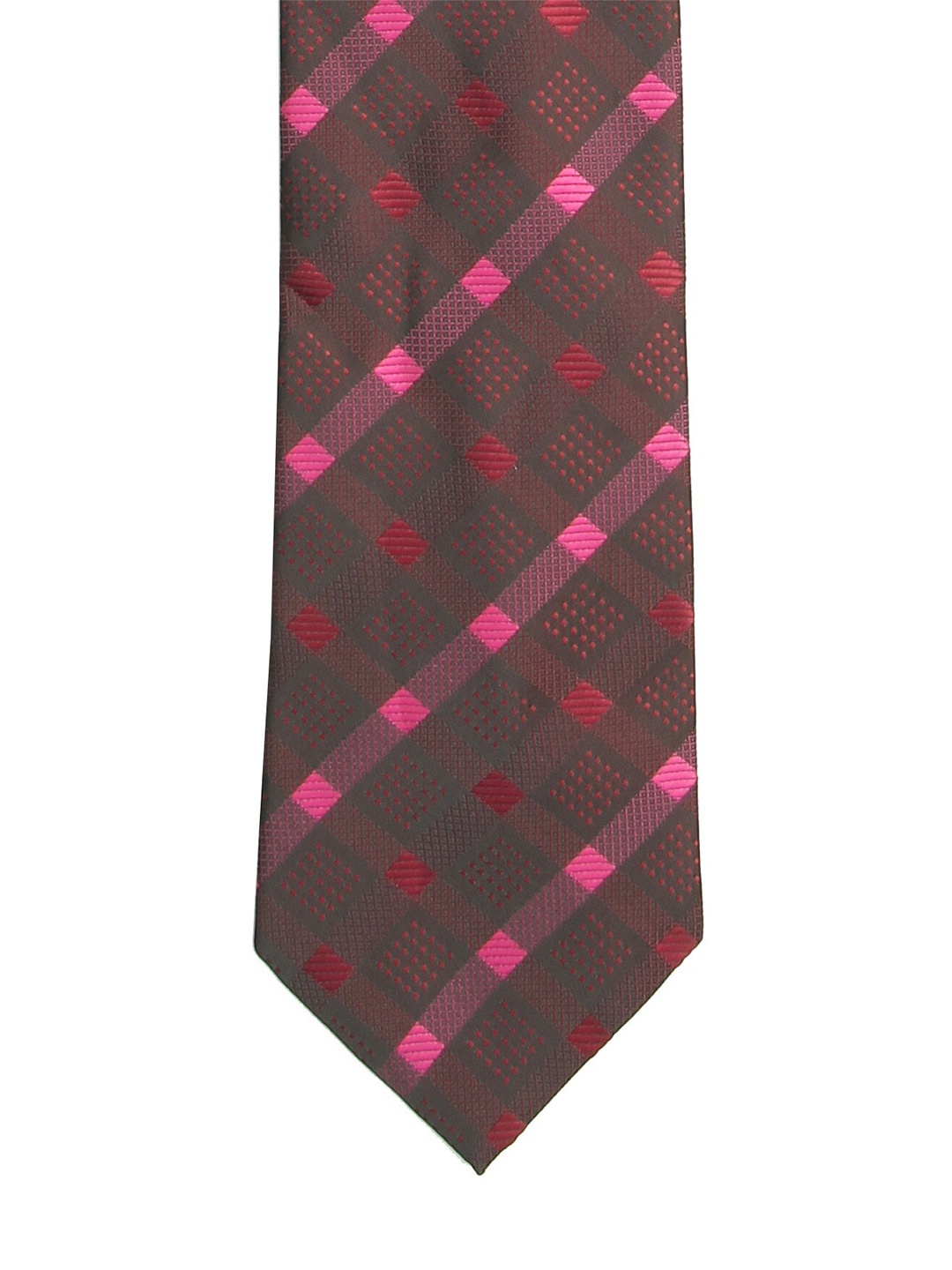 

Calvadoss Men Purple & Pink Checked Broad Tie