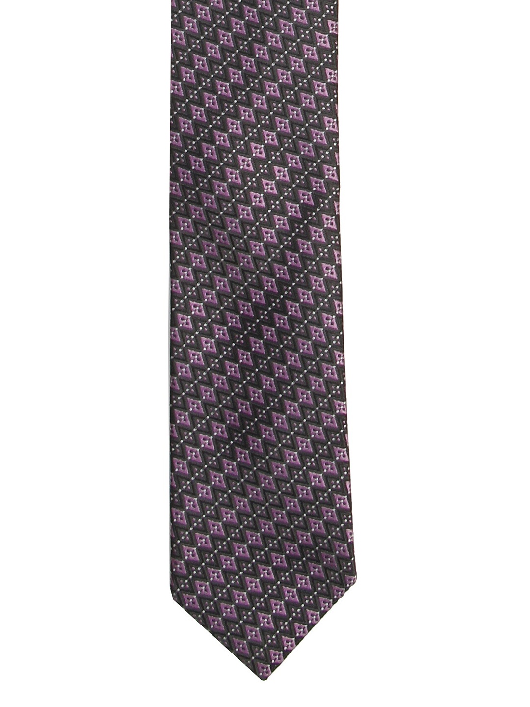 

Calvadoss Men Purple & Cream-Coloured Woven Design Broad Tie