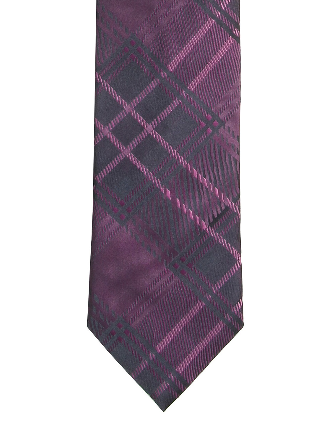 

Calvadoss Men Purple & Black Checked Broad Tie
