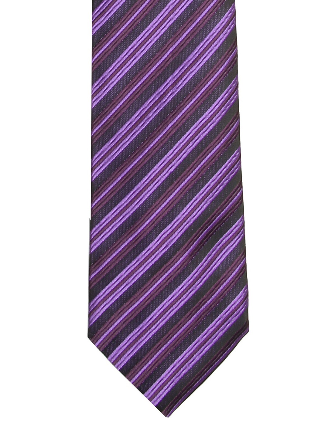 

Calvadoss Men Purple & Black Striped Broad Tie