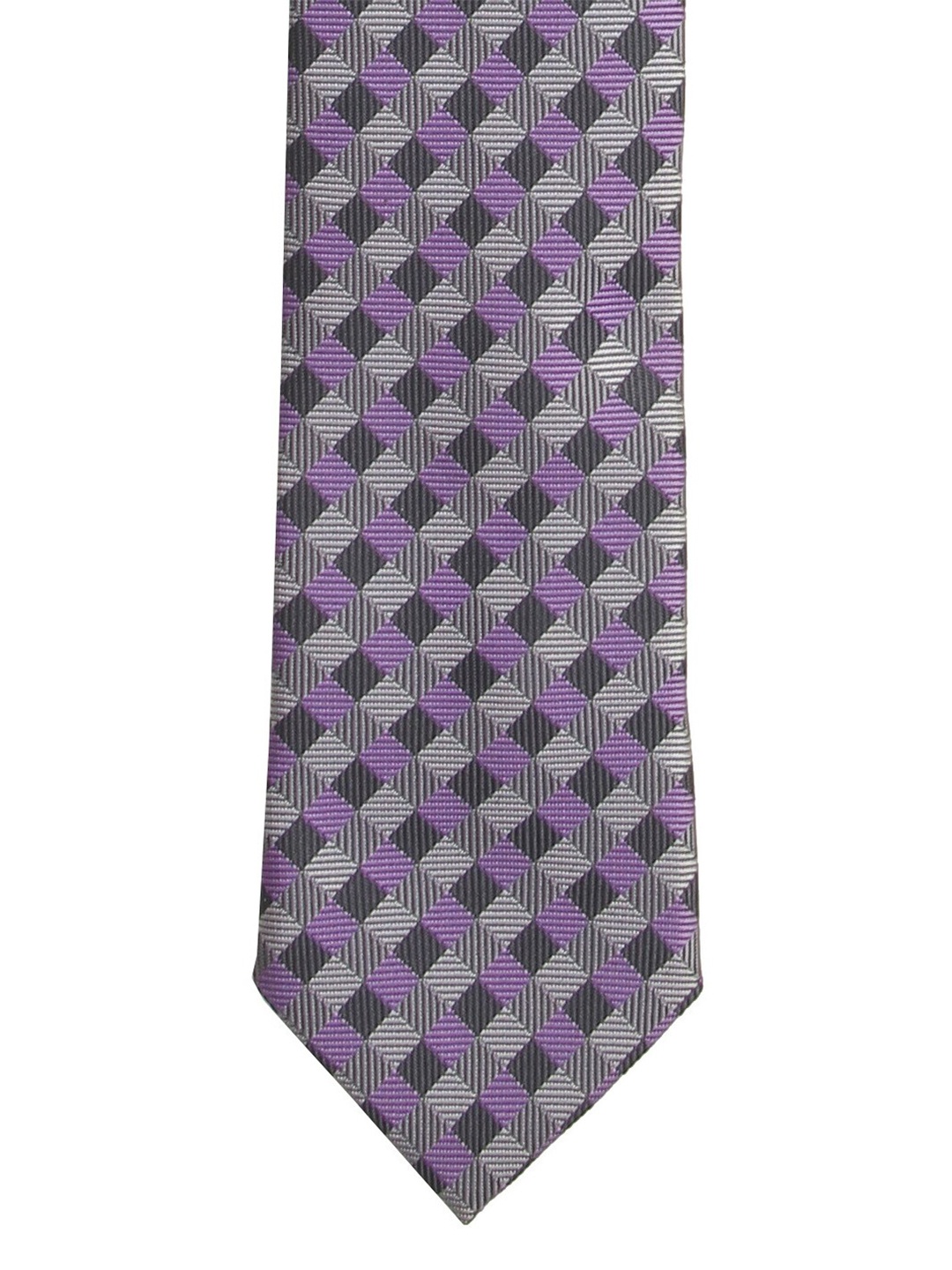 

Calvadoss Men Purple & Grey Checked Broad Tie