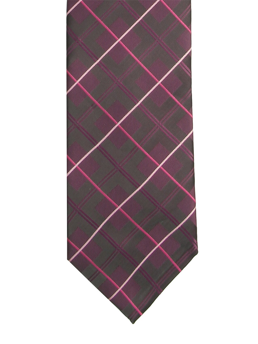 

Calvadoss Men Purple & Pink Checked Broad Tie