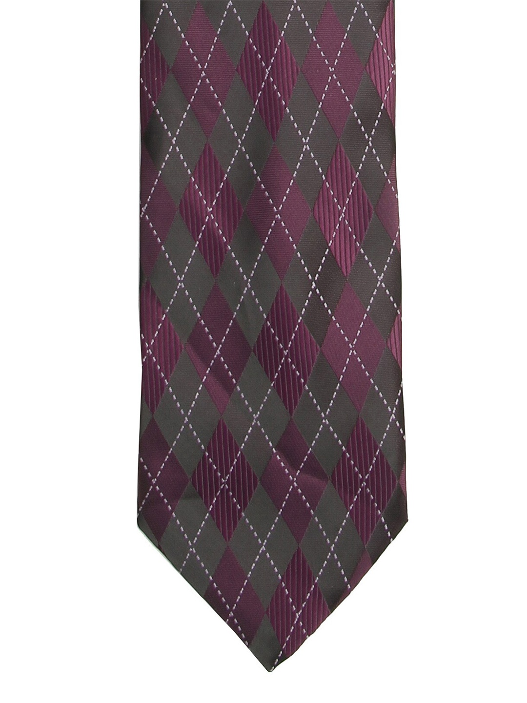 

Calvadoss Men Purple & Black Checked Broad Tie