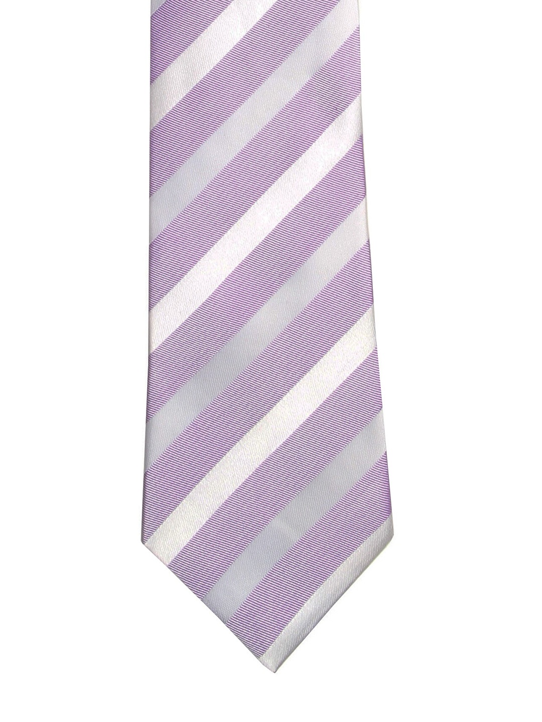 

Calvadoss Men Purple & White Striped Broad Tie