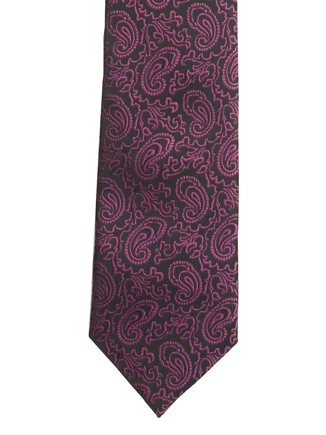 

Calvadoss Men Purple & Black Woven Design Broad Tie