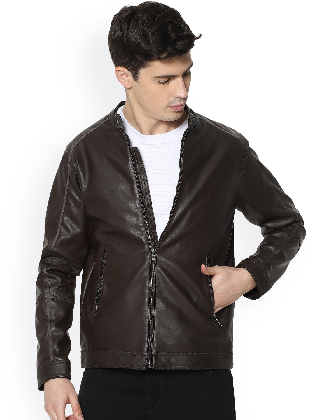 

Celio Men Brown Biker Jacket