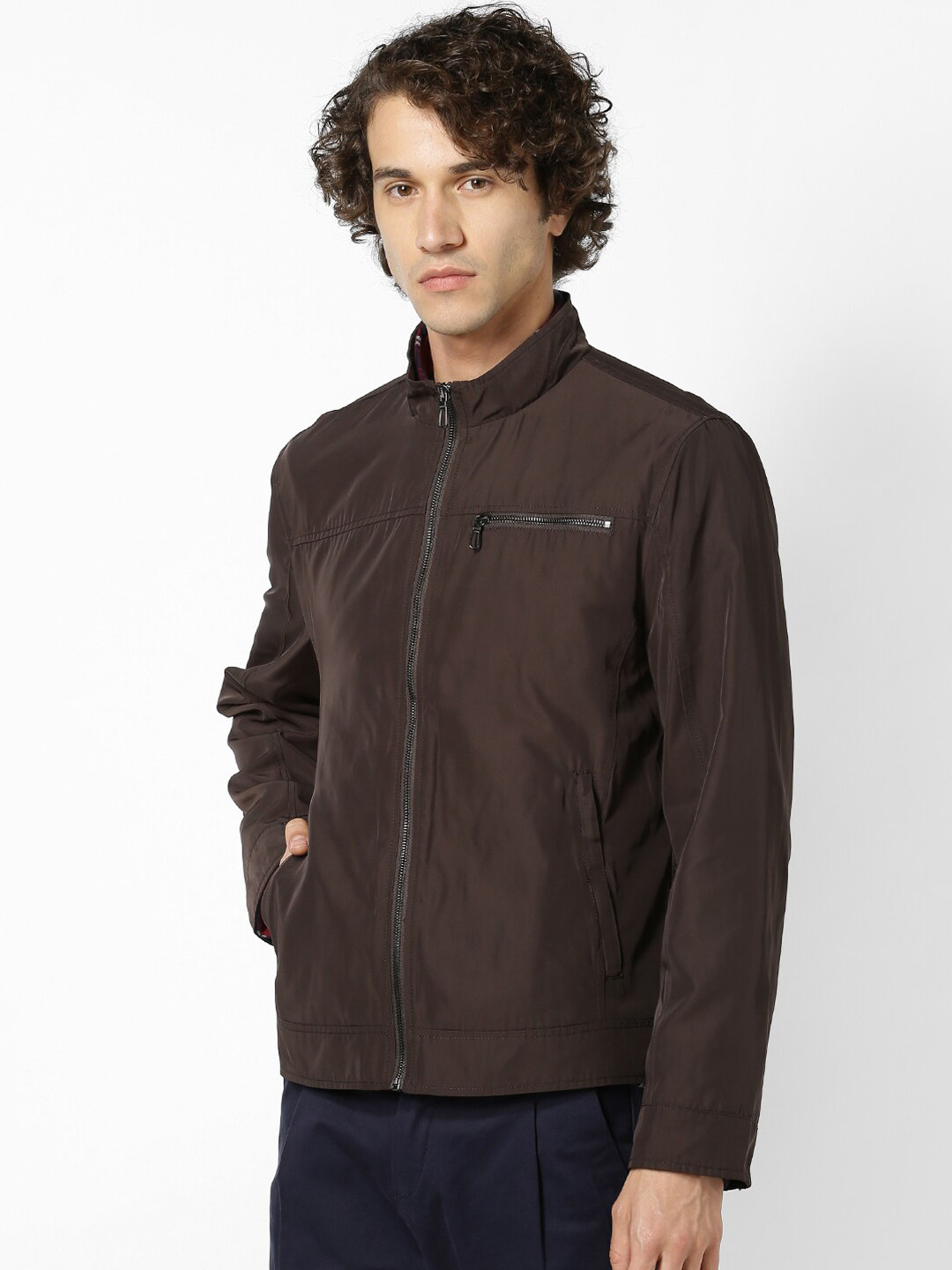 

Celio Men Brown Biker Jacket