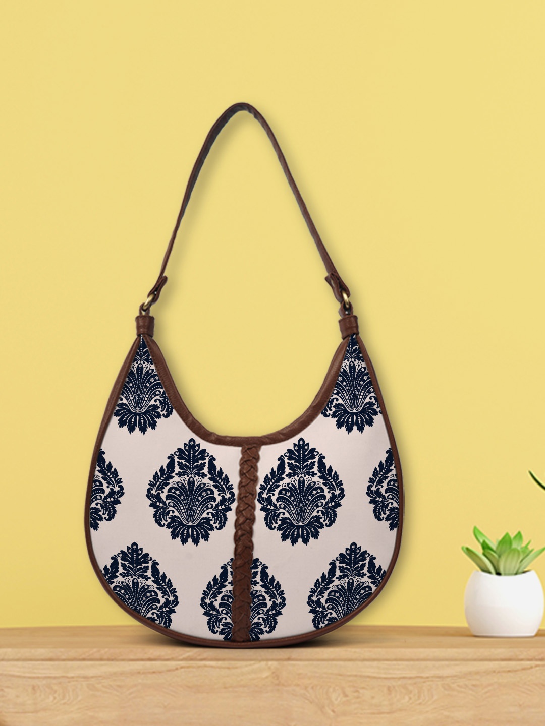 Crazy Corner Women Pink Ethnic Motifs Printed Structured Hobo Bag