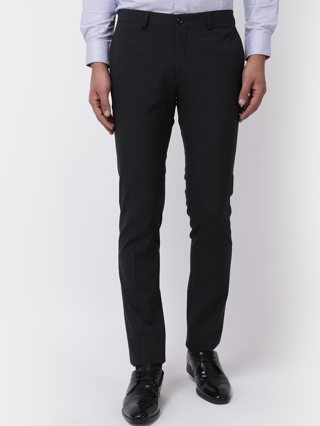 

Blackberrys Men Black Skinny Fit Low-Rise Trousers