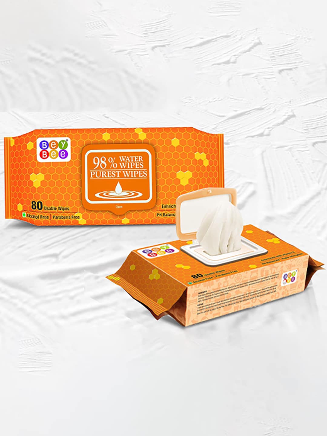 

BeyBee Kids Pack Of 3 Water Based Cotton Wet Wipes Alcohol Free With Lid - 80 each, White