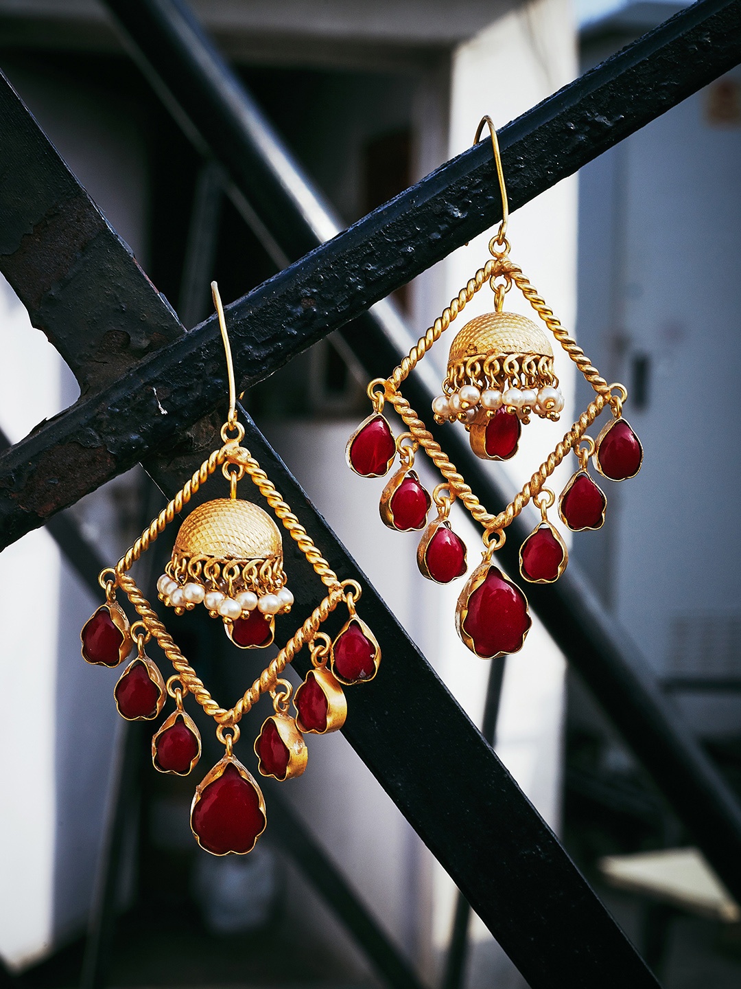 

PANASH Gold-Plated Geometric Drop Earrings