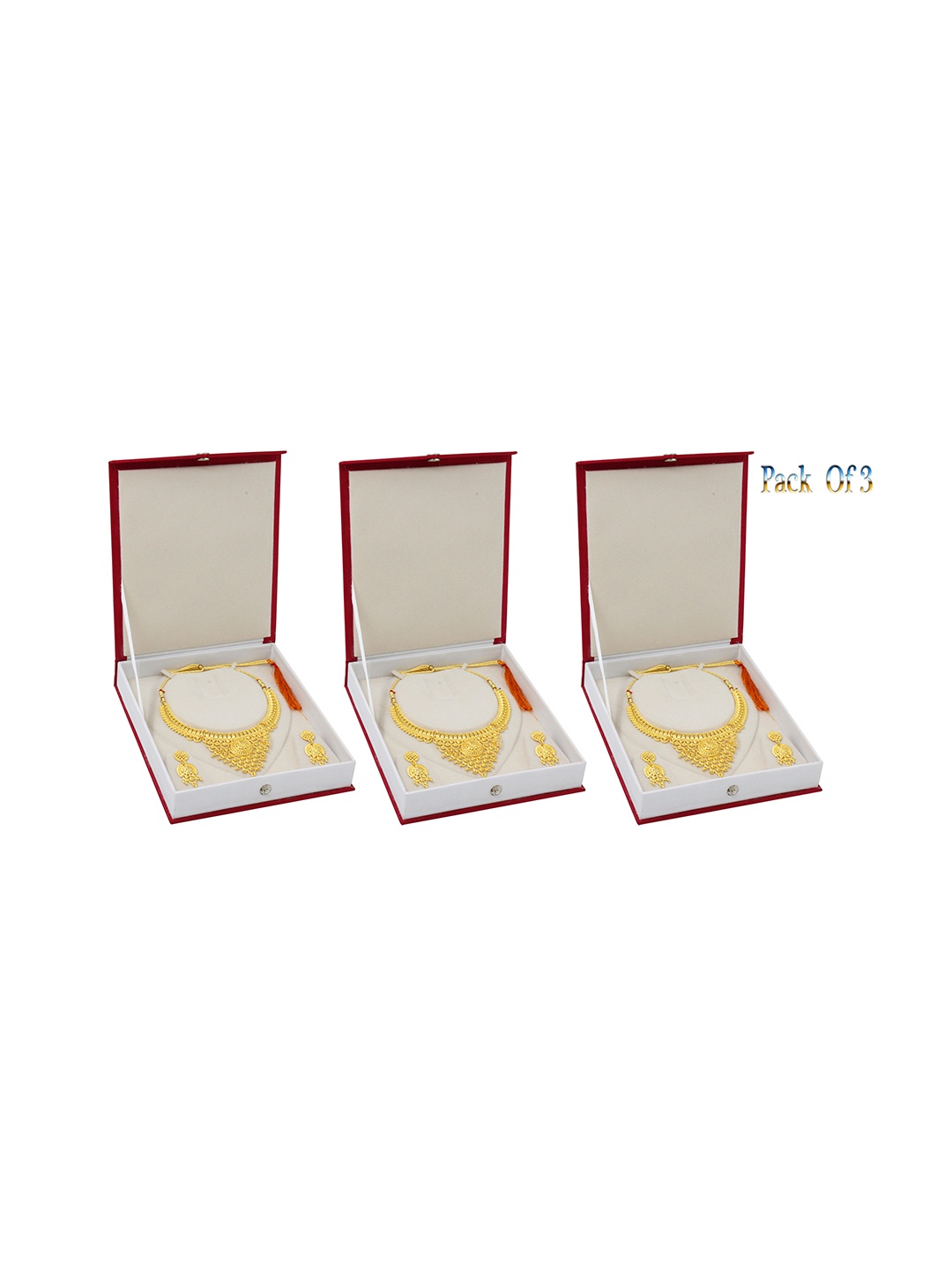 

atorakushon Set Of 3 Jewellery Storage Box, Maroon