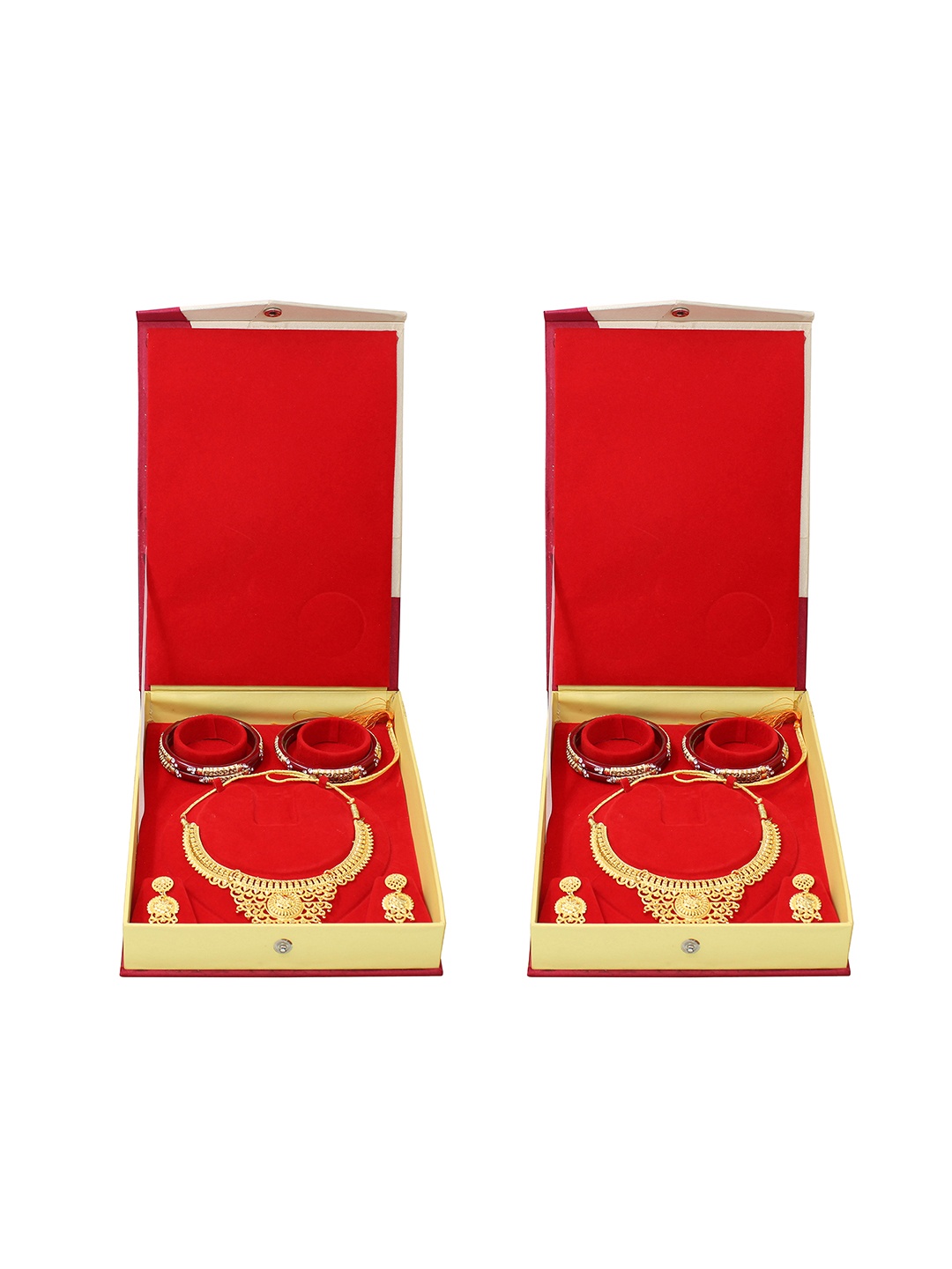 

atorakushon Red & Cream Necklace Jewellery Storage Box