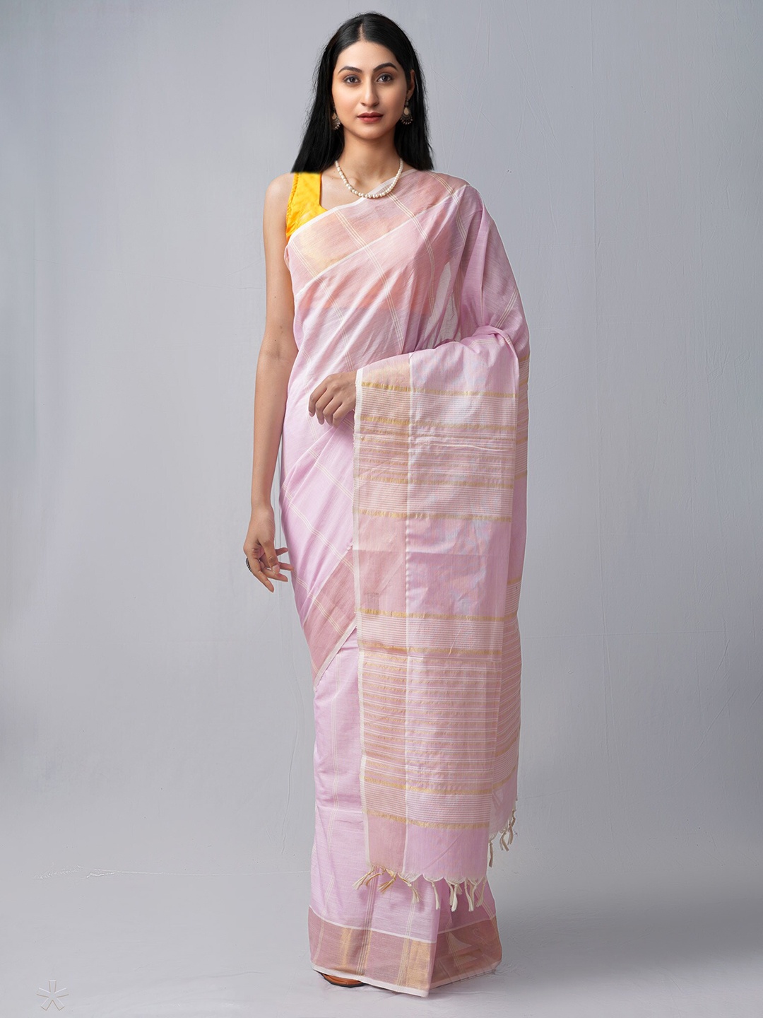 

Unnati Silks Pink Tie and Dye Pure Cotton Mangalagiri Saree
