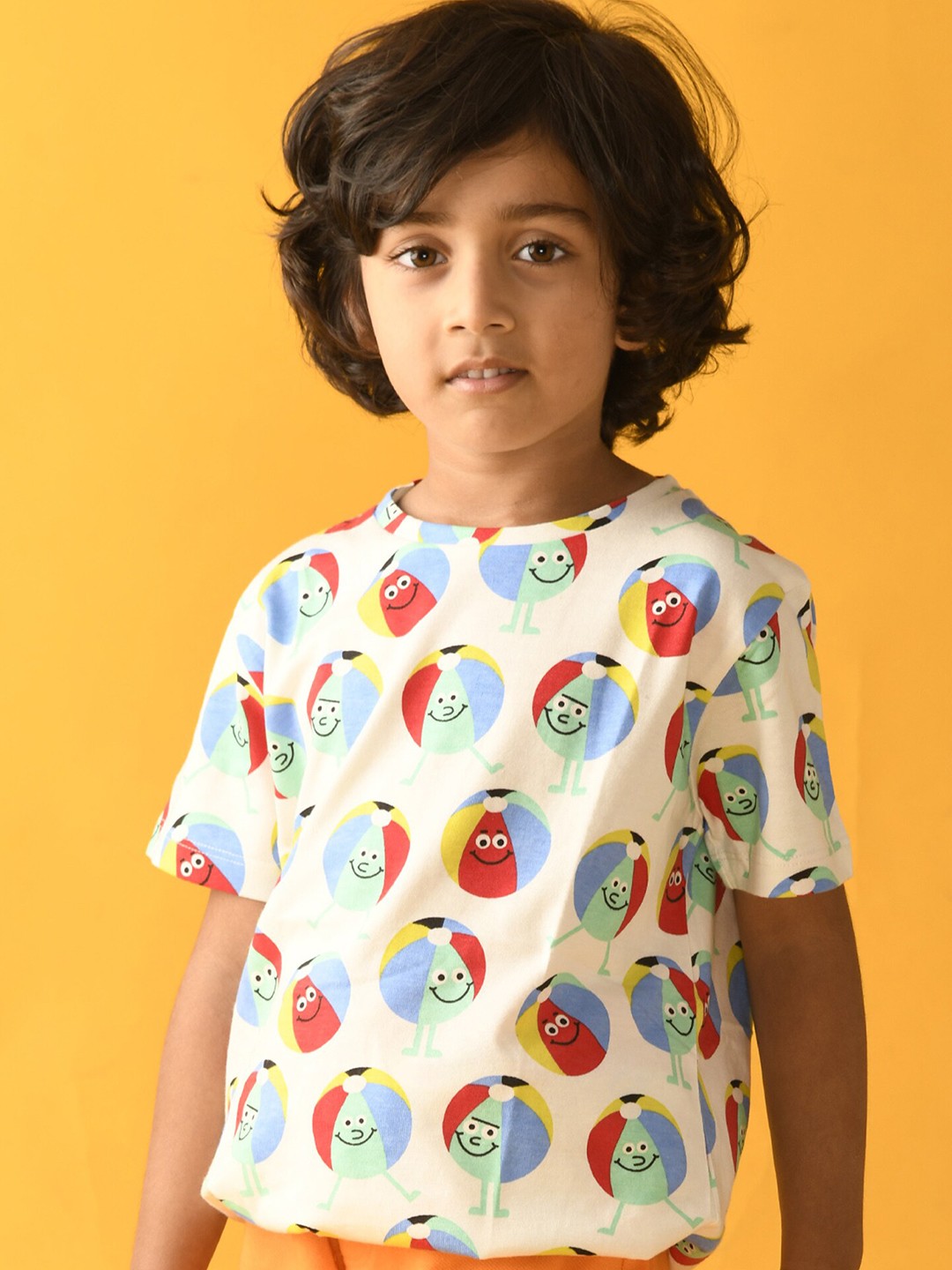 

Anthrilo Boys White Printed Cotton T-shirt