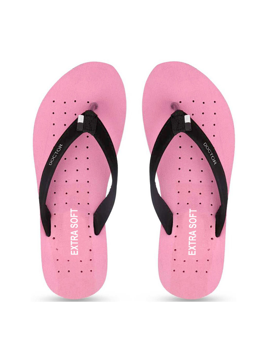 

Cogner Women Pink & Black Room Slippers