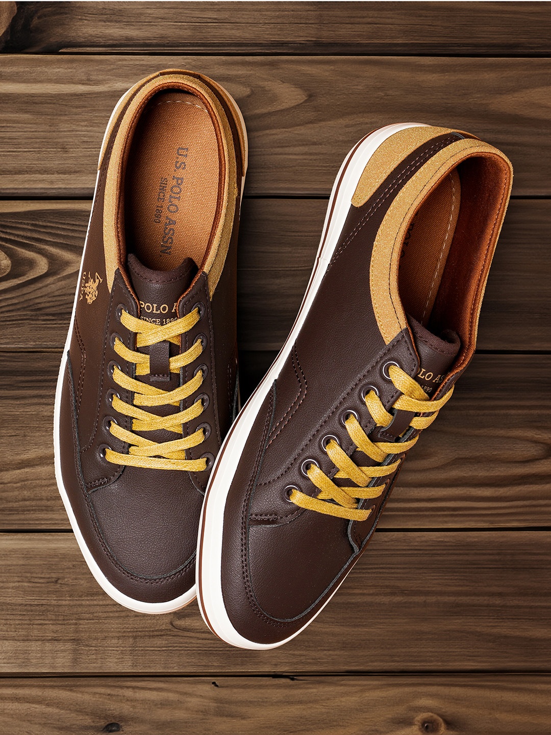

U S Polo Assn Men Brown PU Monton 4.0 Sneakers