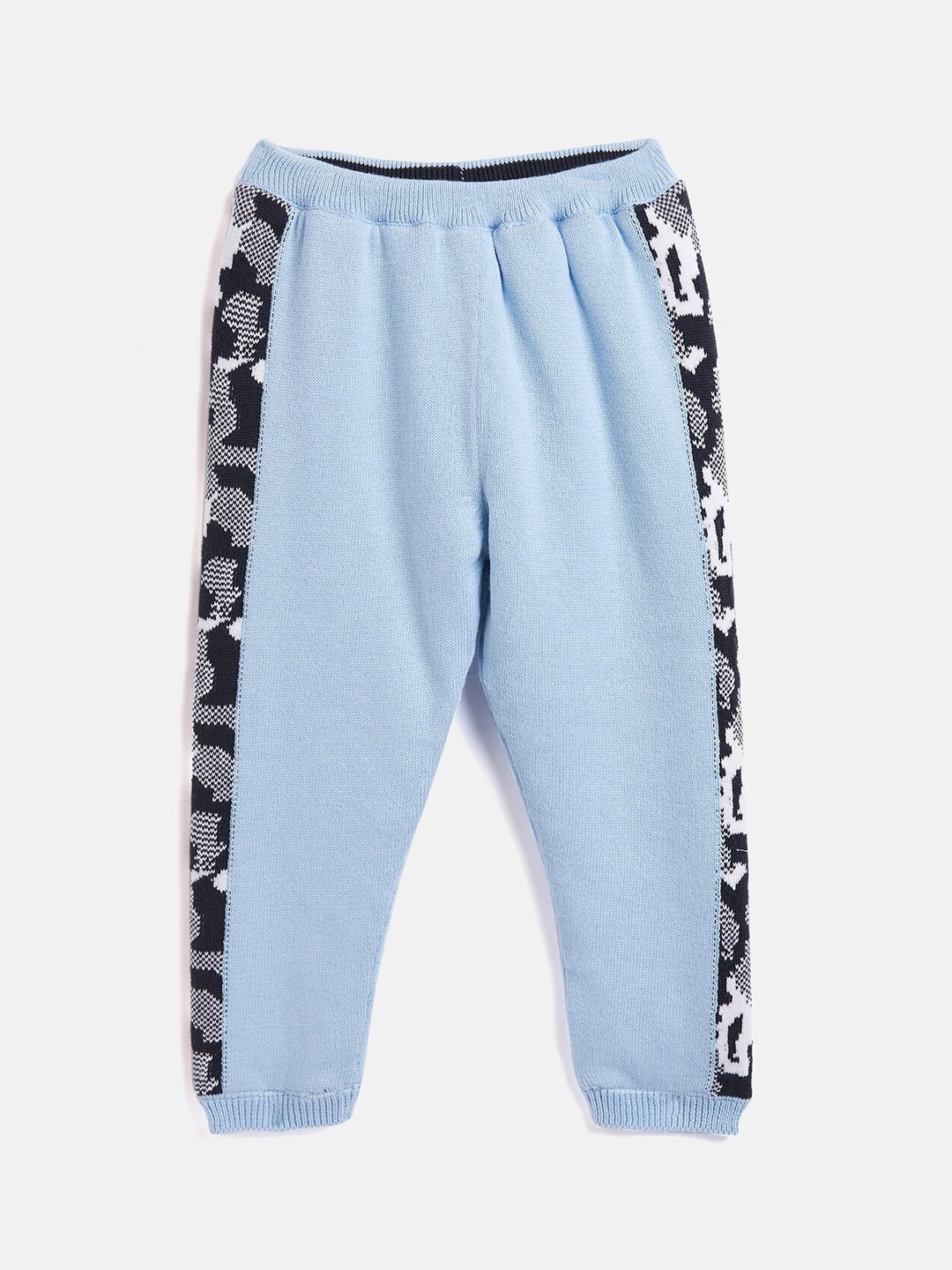 

JWAAQ Kids Blue Printed Pure Cotton Winter Joggers