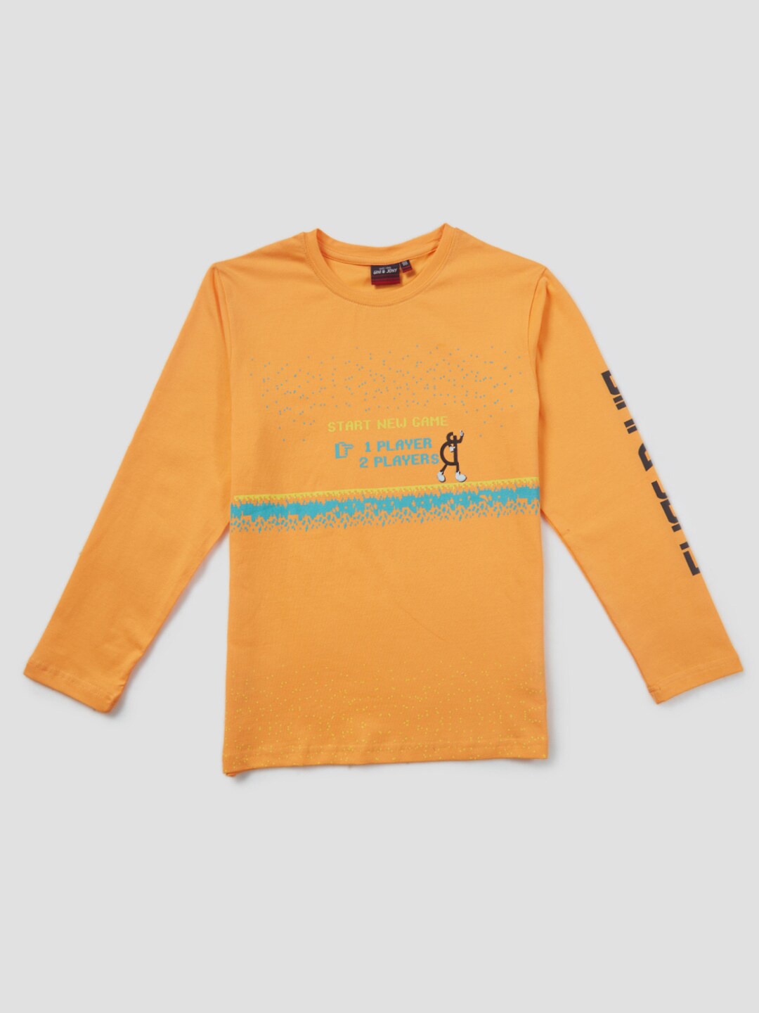 

Gini and Jony Boys Yellow Typography Printed T-shirt