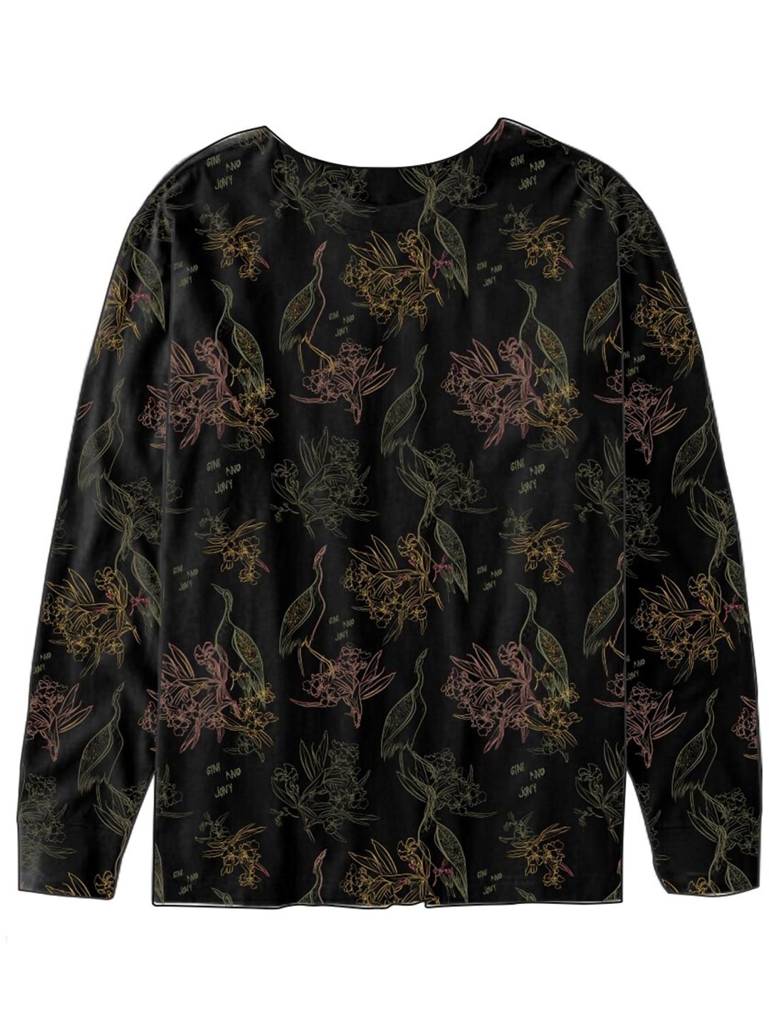 

Gini and Jony Boys Black Floral Printed T-shirt