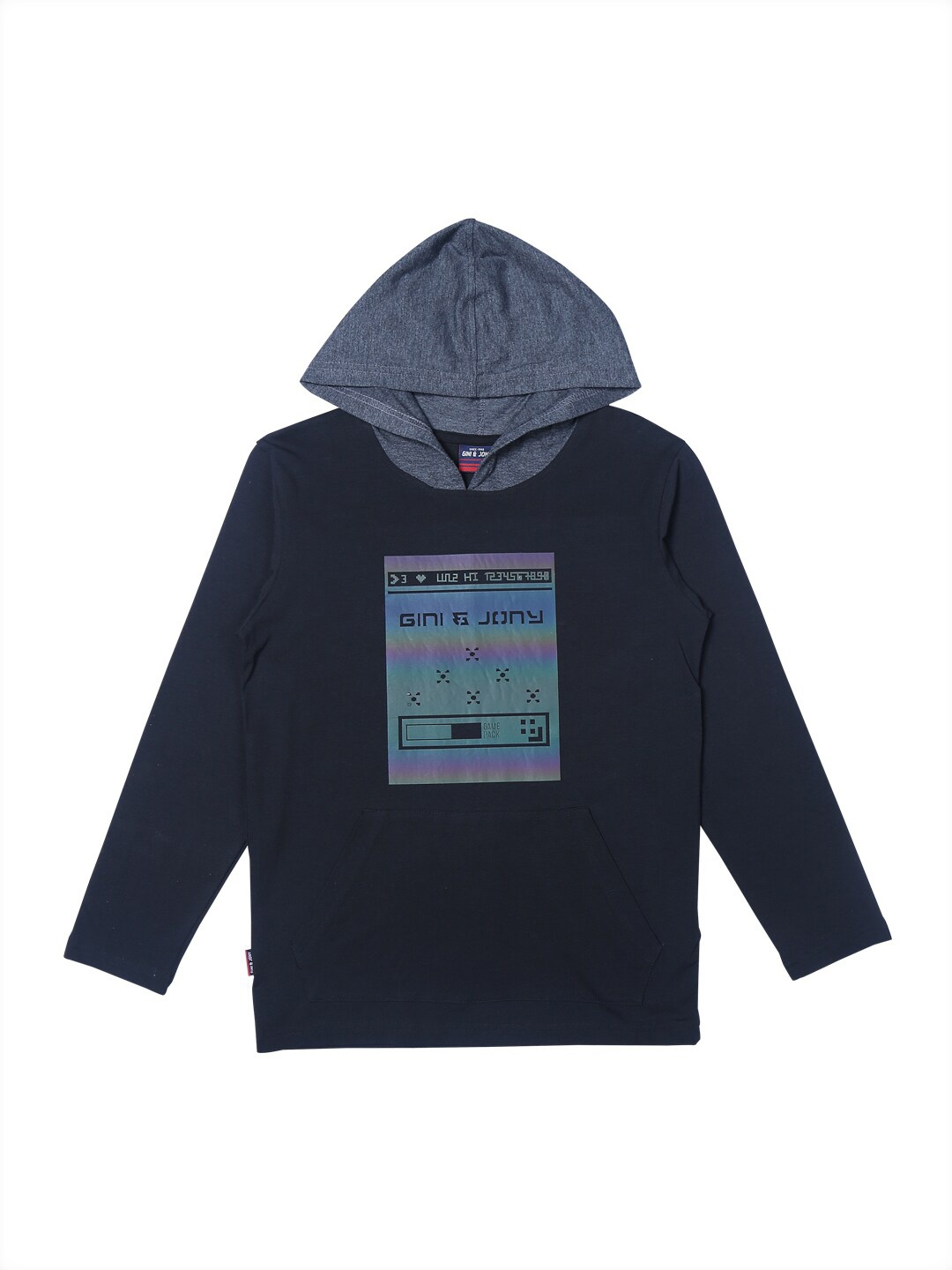 

Gini and Jony Boys Black Printed T-shirt
