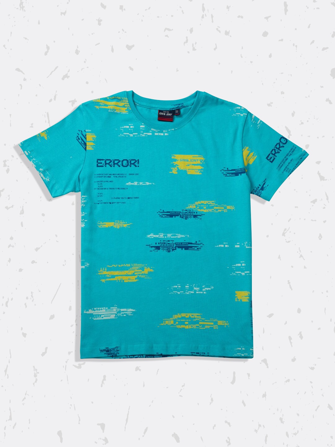

Gini and Jony Boys Blue Printed Cotton T-shirt