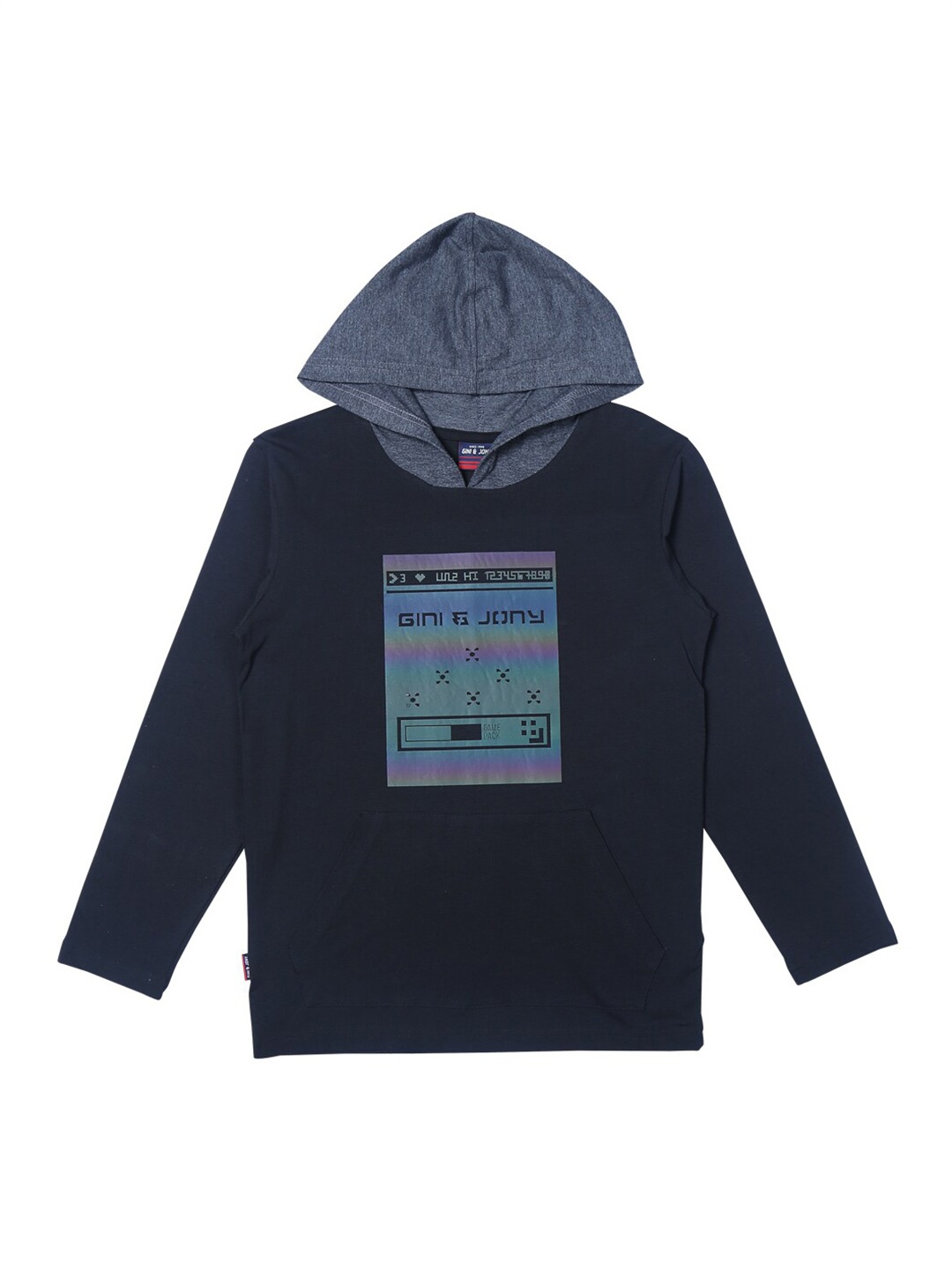 

Gini and Jony Boys Black Printed T-shirt
