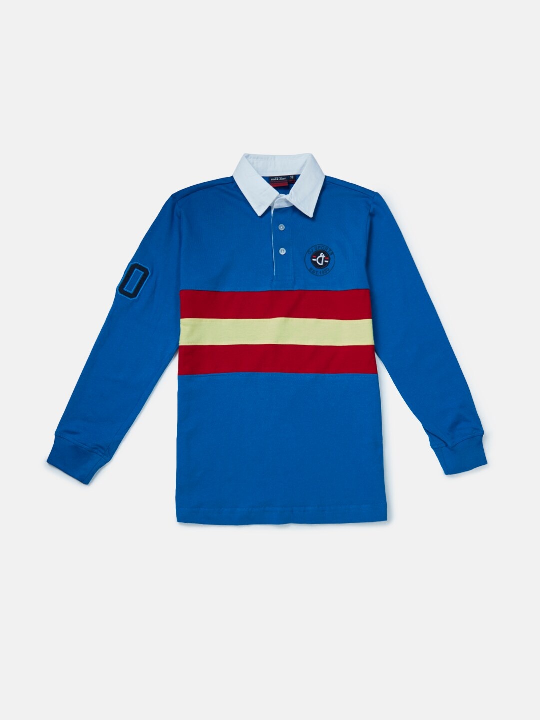 

Gini and Jony Boys Blue & Red Colourblocked T-shirt