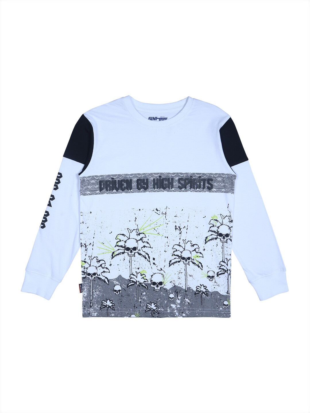 

Gini and Jony Boys White Printed T-shirt