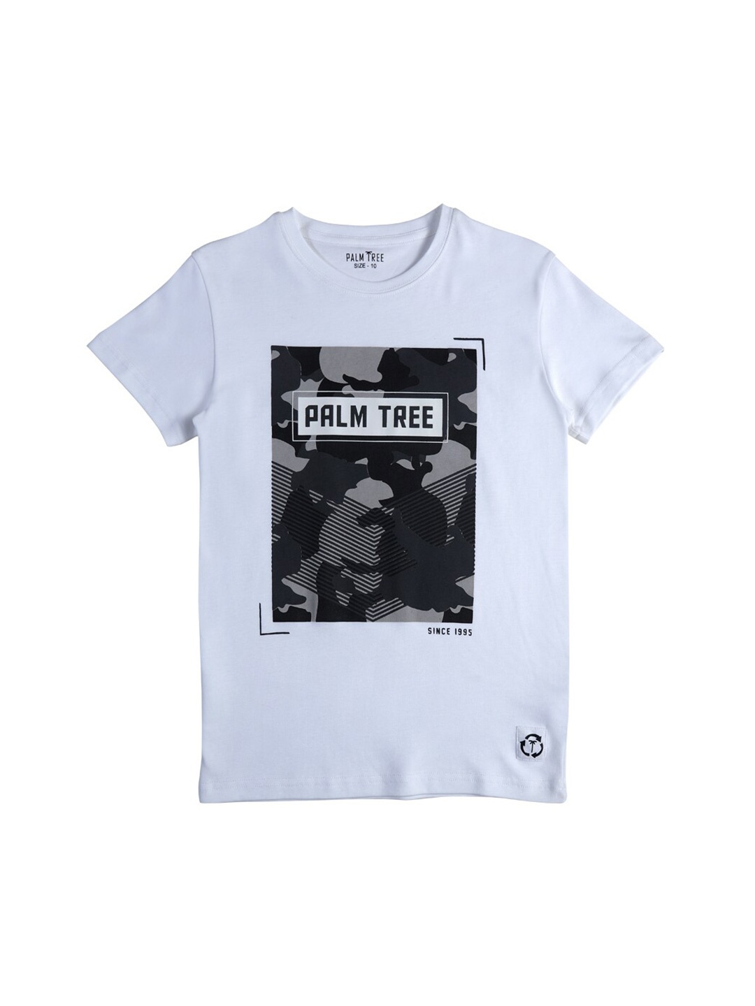 

Gini and Jony Boys White & Black Printed Cotton T-shirt