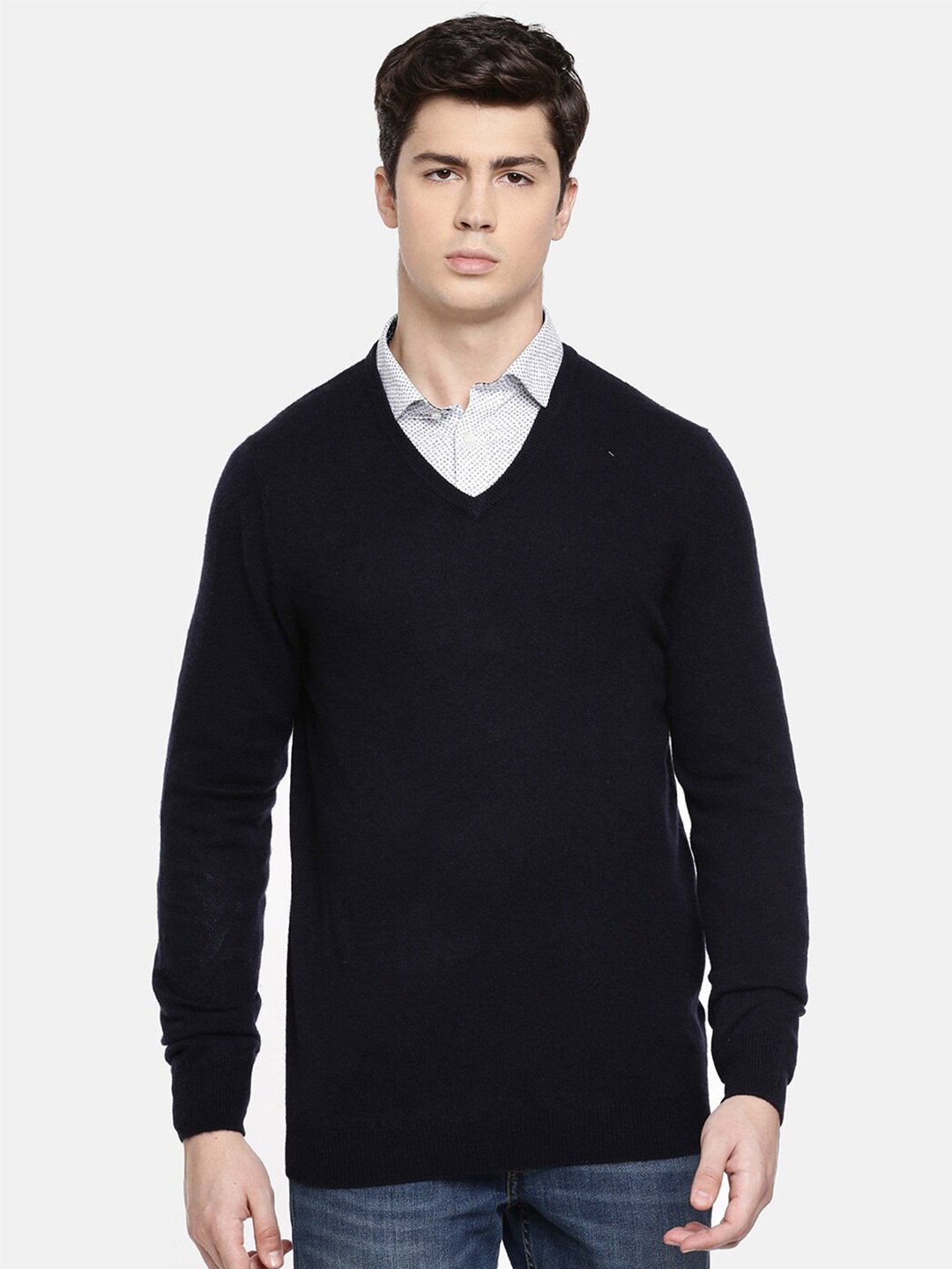 

Celio Men Navy Blue Solid Pullover