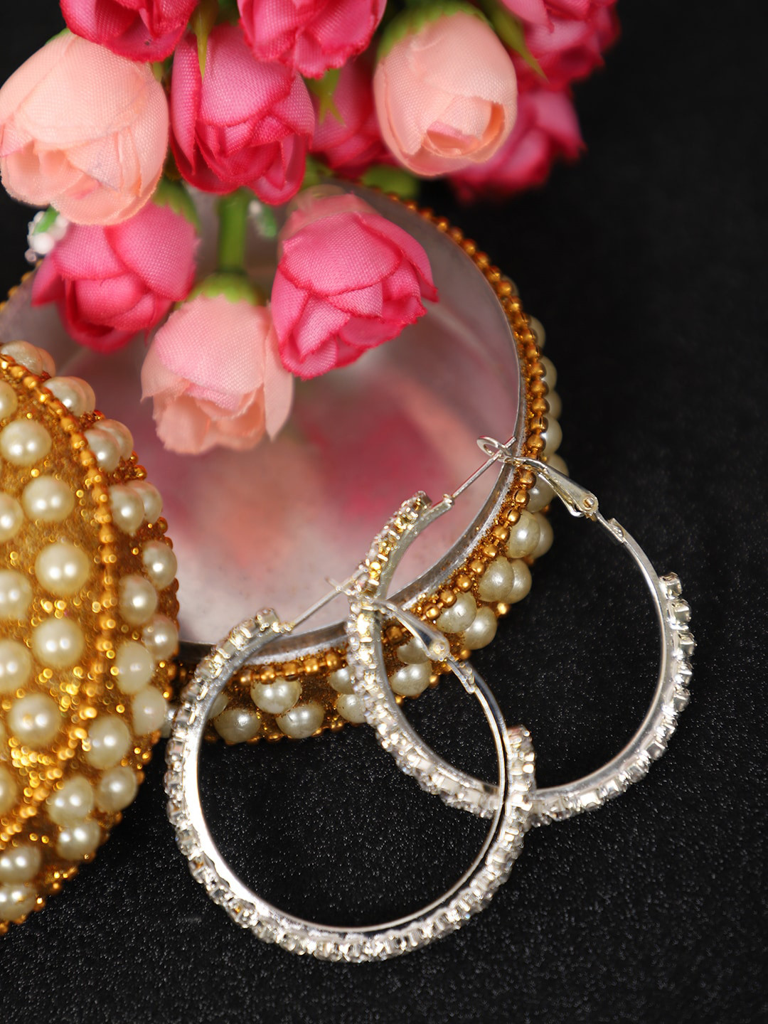 

YouBella Silver-Toned Hoop Earrings