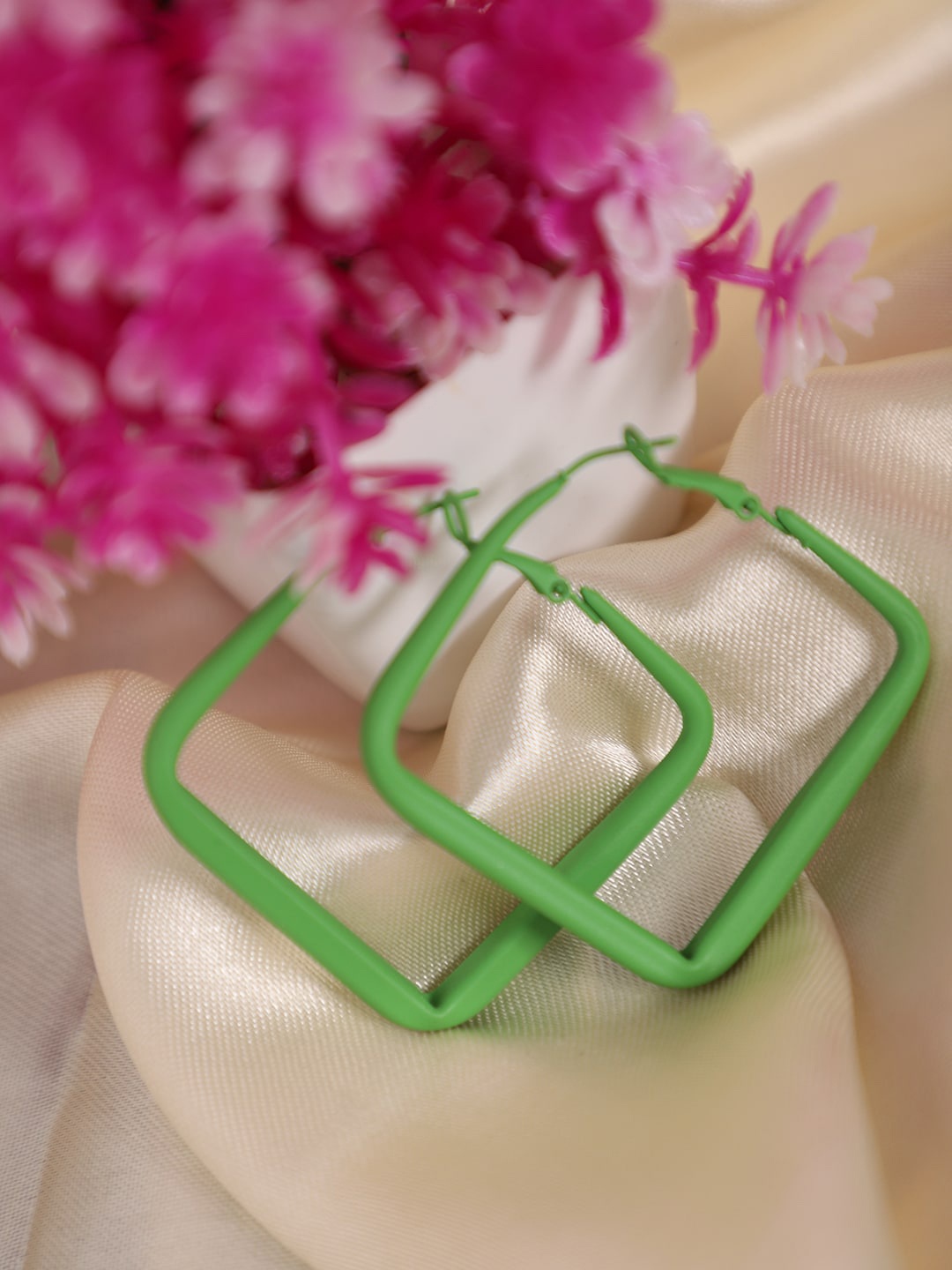 

YouBella Green Square Drop Earrings